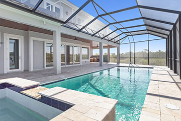 Pool and rear lanai - Custom Home in Flagler Beach, Florida